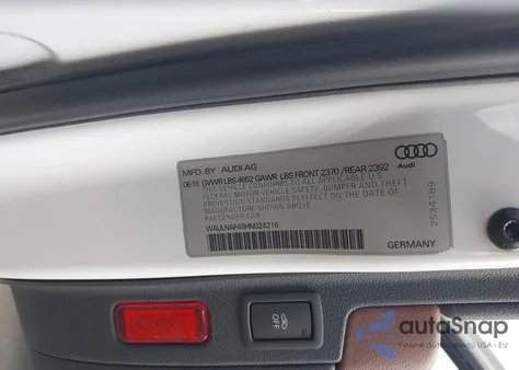 2017 Audi A4 2.0T Premium from USA, damaged, VIN WAULNAF46HN024216